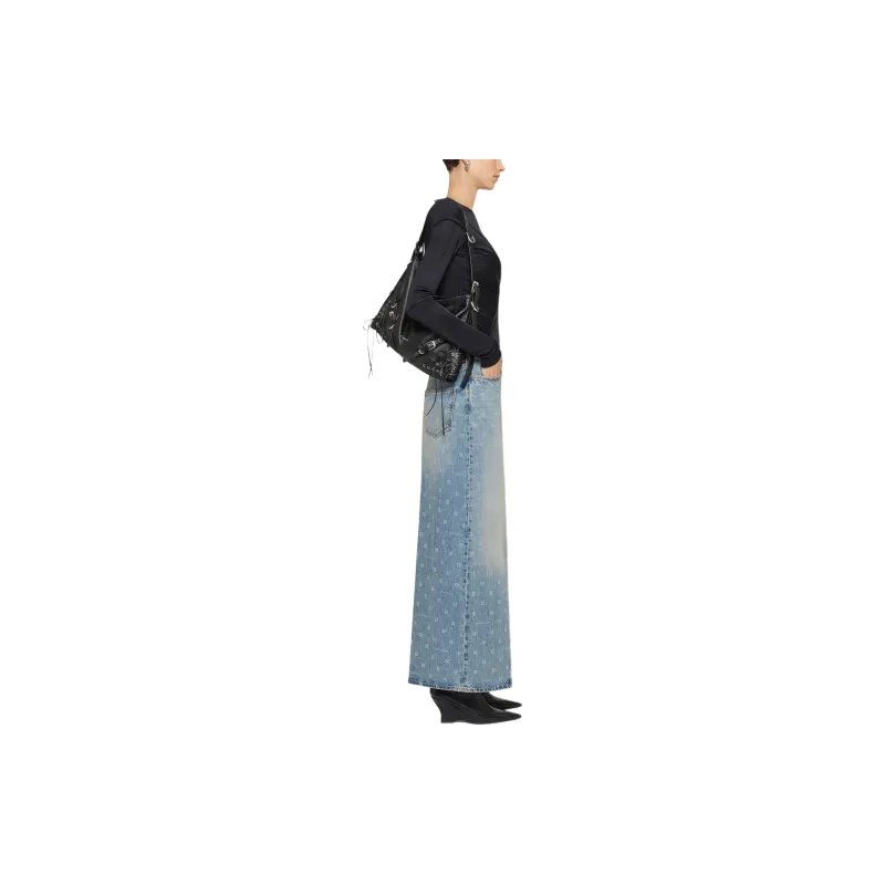GIVENCHY Denim Long Skirt Women's Blue-3