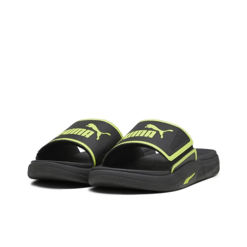 PUMA Softride Sandal Slip Resistant Slide Slippers Men's Black Green-2