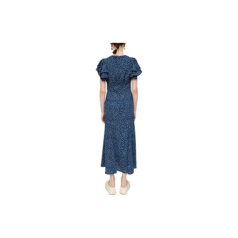 SLY Short Sleeved Dress Women's Mixed Marine Blue-2