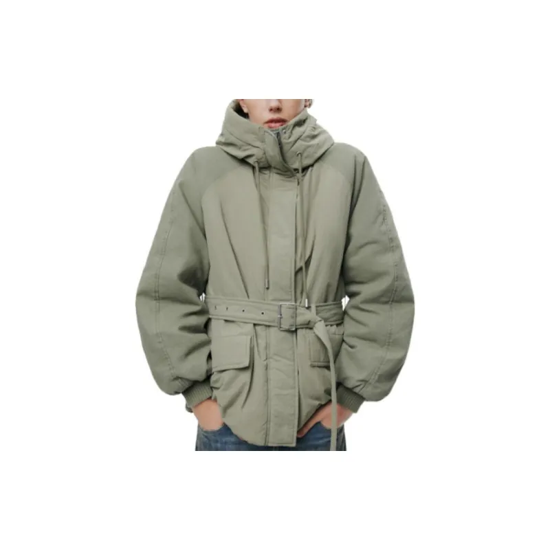 ZARA Puffer Jacket Women's Light Khaki-2