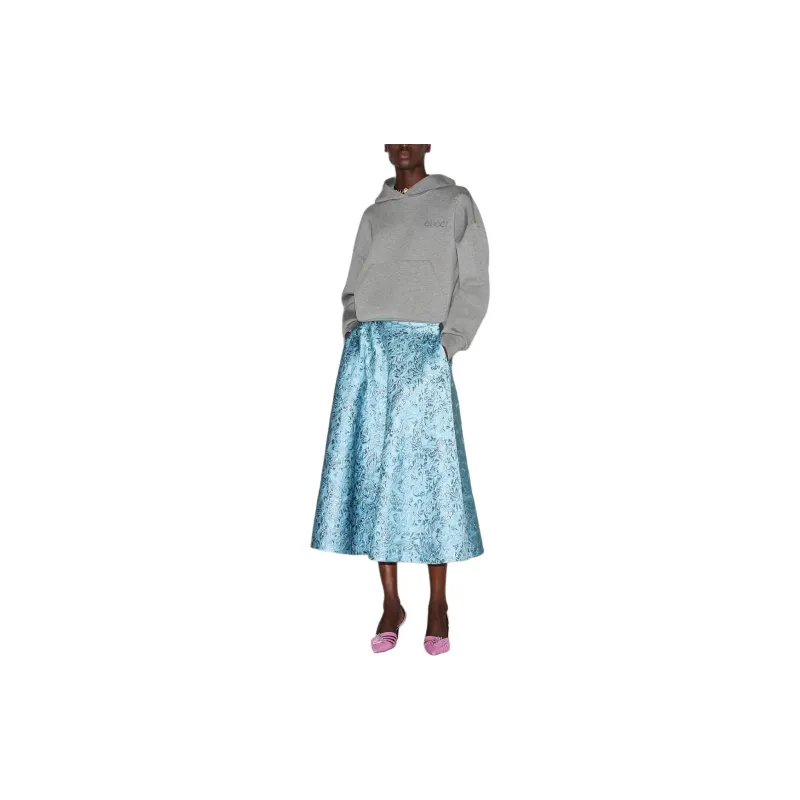 GUCCI Butterflies Brocade Midi Skirt-4