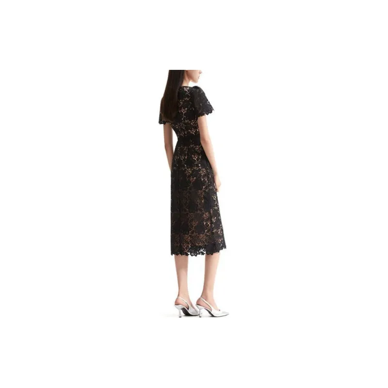 Self portrait Short Sleeved Dresses Women's Classic Black-2