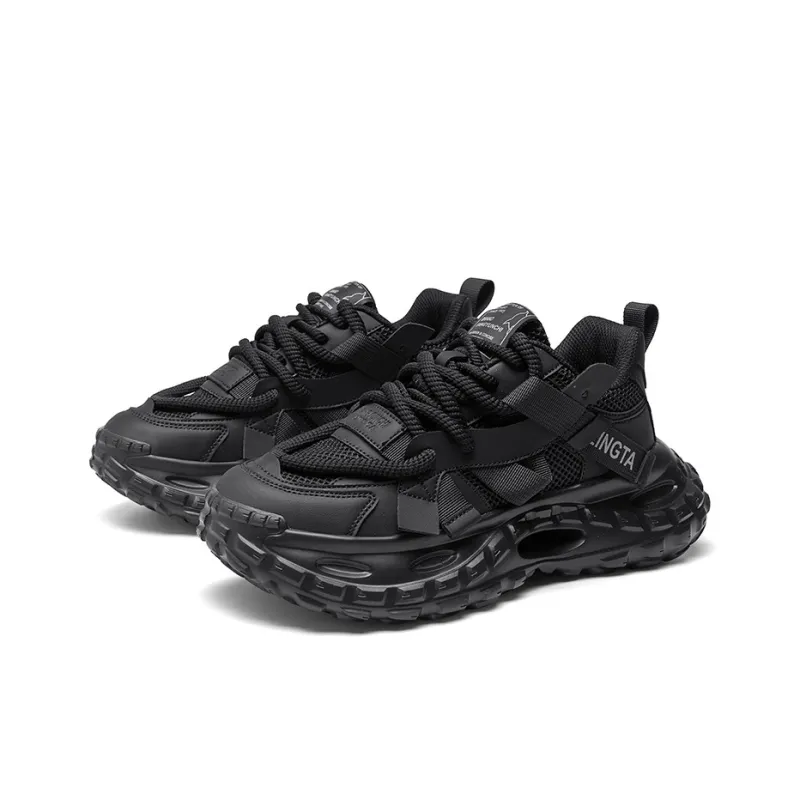 YIVELOVE Anti-Slip Wear-Resistant Low-Top Chunky Sneakers Men's Gray-8