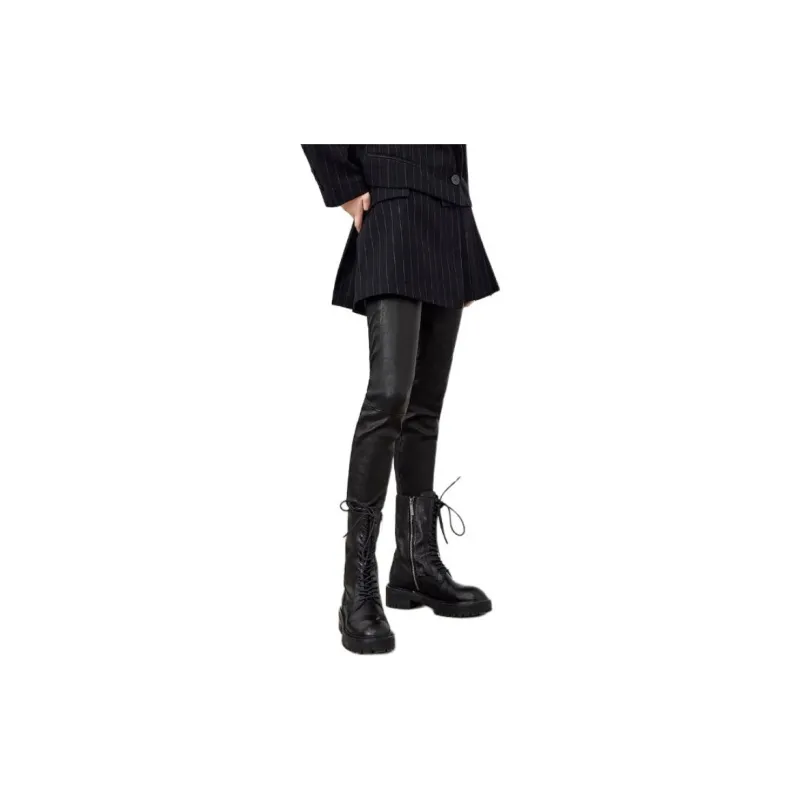 MOCO Casual Short Skirts Women's Black White Stripes-4