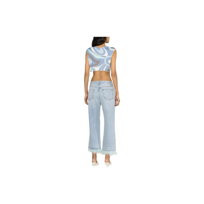 FRAME Le Dancing Jane Feather-trim Cropped Jeans-2