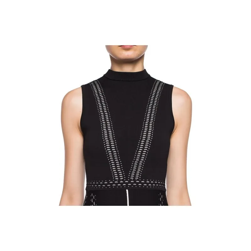 VERSACE Sleeveless Dresses Women's Black-4