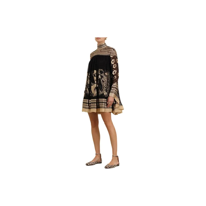 Zimmermann Illustration Otto Mini Crepe Dress-5