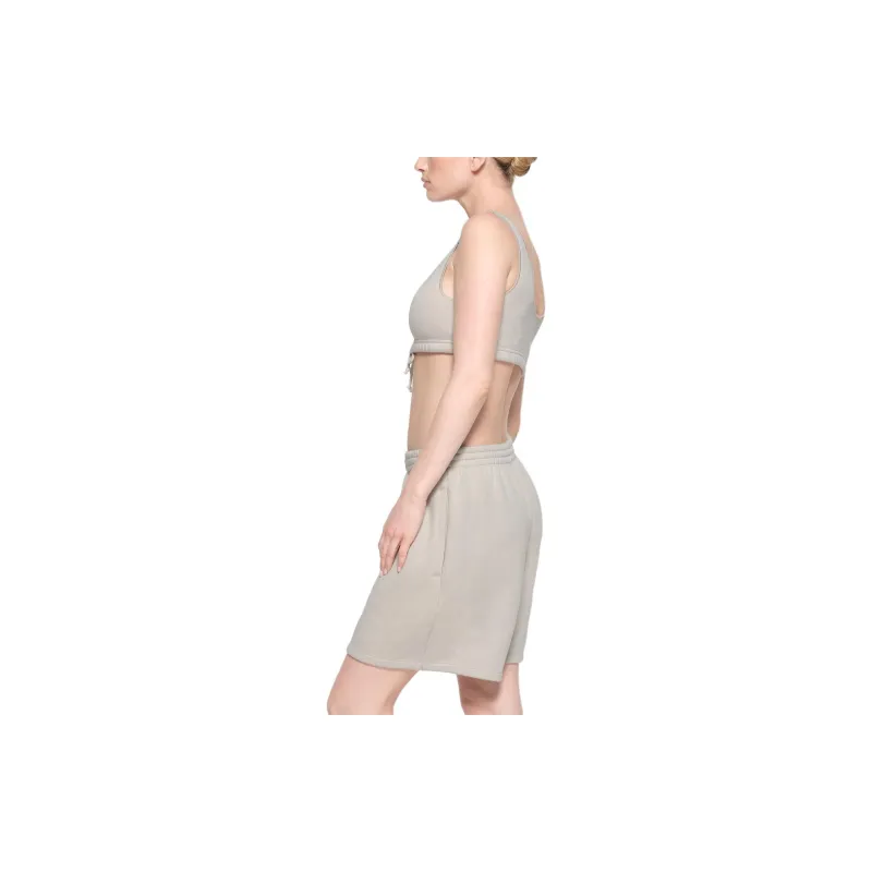 SKIMS COTTON FLEECE OVERSIZED SHORT Casual Shorts Women's STONE/Stone Color-3