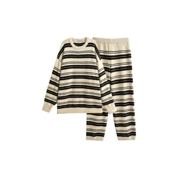 Same Language Pajama Set Men's Apricot Velvet Feather