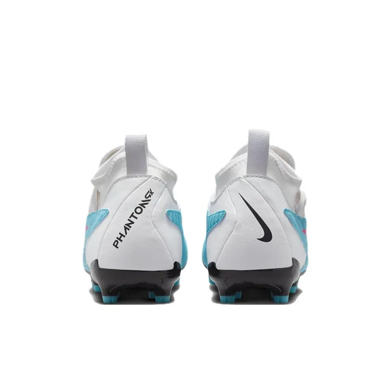 Nike Phantom GX Academy Dynamic Fit MG Slip Resistant Cushioning Mid Top Kids' Soccer Shoes Blue White Kids'-4