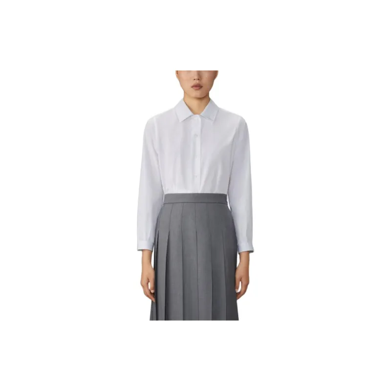 THOM BROWNE Long Sleeved Cropped Shirt-3