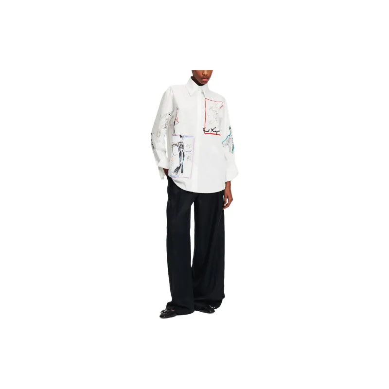 KARL LAGERFELD / Karl Lagerfeld Jeans Archive Sketch Organic cotton Shirt-1