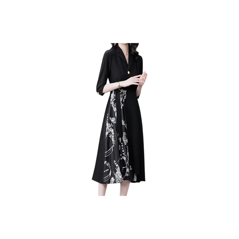 Mapping Long Sleeved Dresses Women's Black-1
