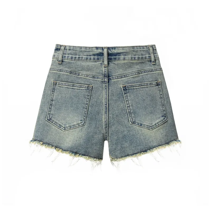 ZXZA Denim Shorts Women's Vintage-1