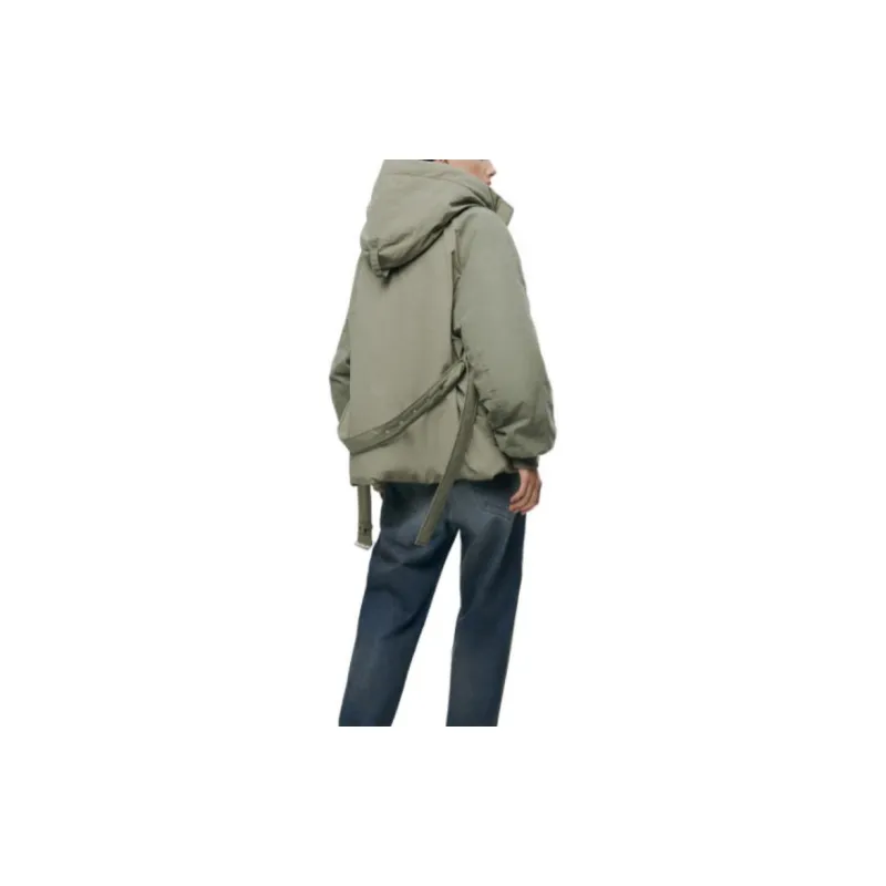 ZARA Puffer Jacket Women's Light Khaki-7