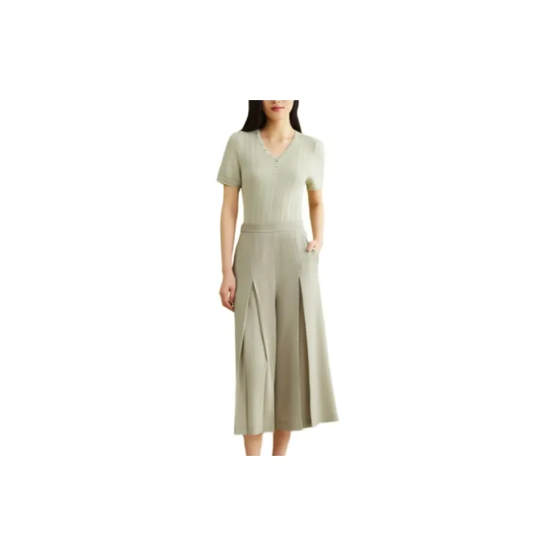 Yiner SS24 Casual Pants Women's Light Silver Gray-2