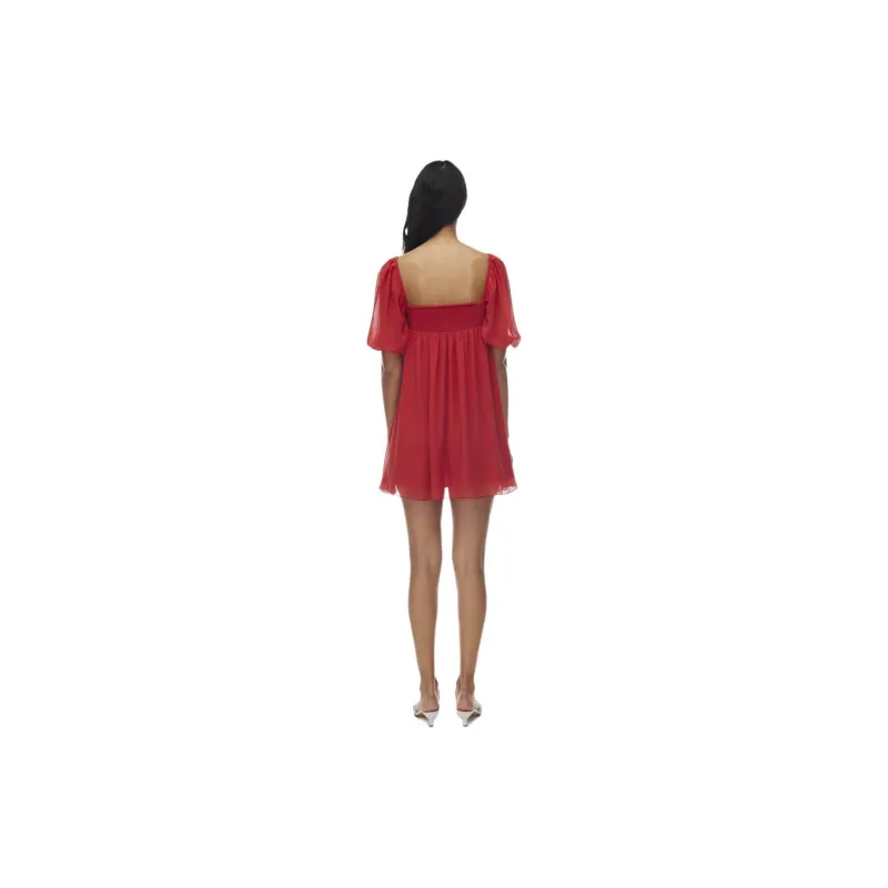 ARITZIA Wilfred Circus Dress Short-Sleeved Dresses Women's Barberry Red-4
