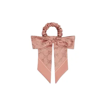 GUCCI Silk Hair Tie Women's Pink