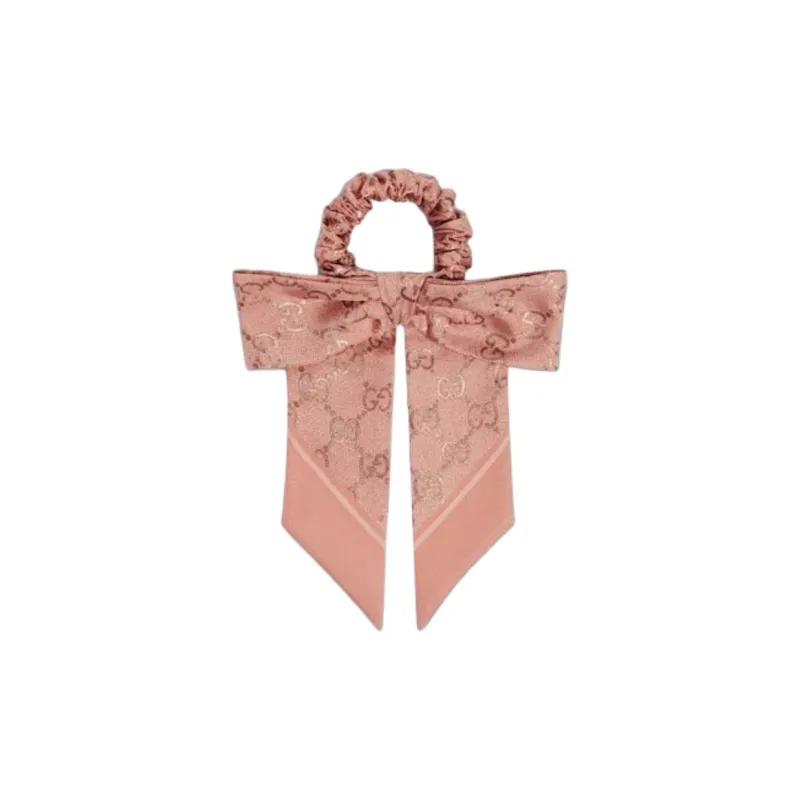 GUCCI Silk Hair Tie Women's Pink-0