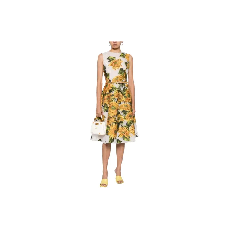 Oscar De La Renta Floral print Silk Midi Dress-1