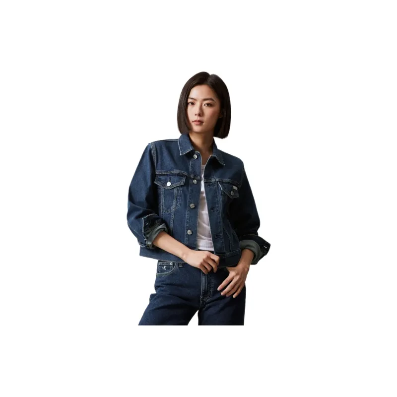 CALVIN KLEIN Denim Series Denim Jacket Women's Denim Blue-2