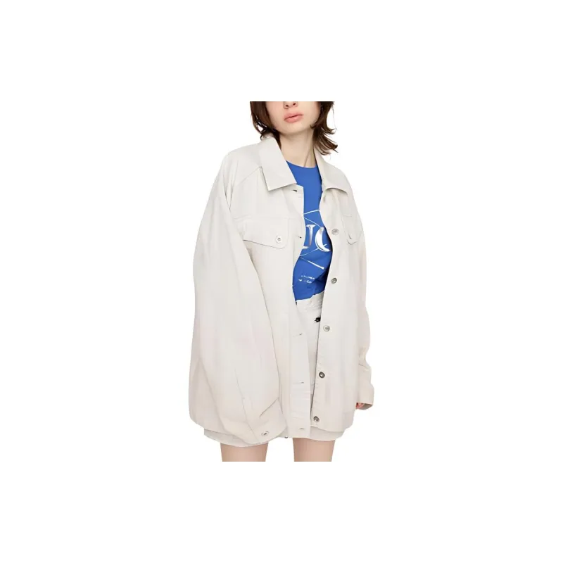 SLY Denim Jackets Women's Ivory-3