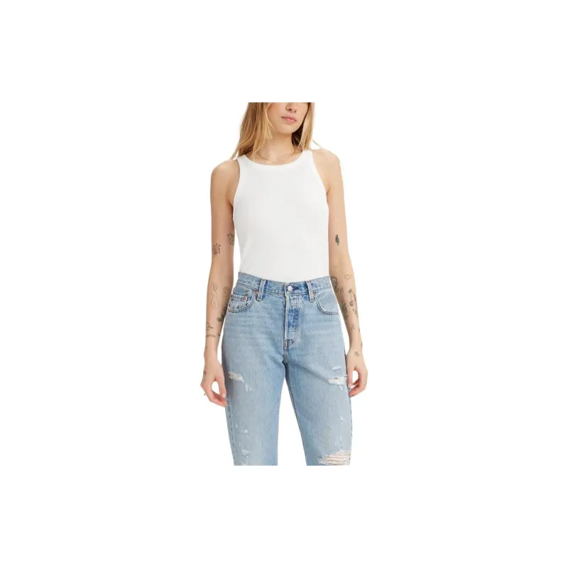 Levis Tank Tops Women's White-3