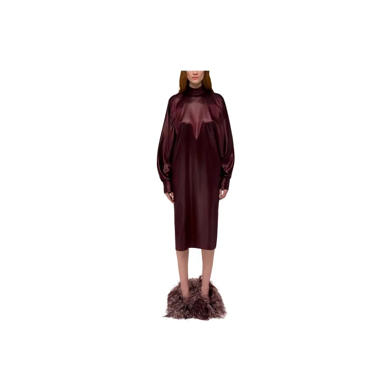 Ferragamo Satin High neck Dress-1