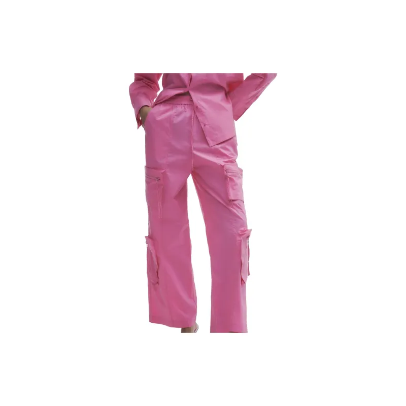 ZARA Cargo Pants Women's Light Pink Red-5