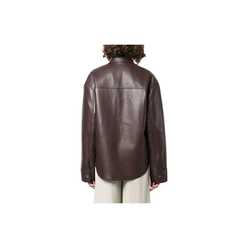 NANUSHKA Leather Jackets Women's Brown-1