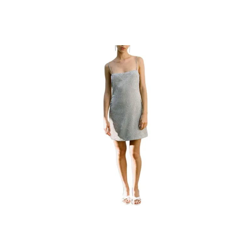 ZARA Slip Dresses Women's Silver-2