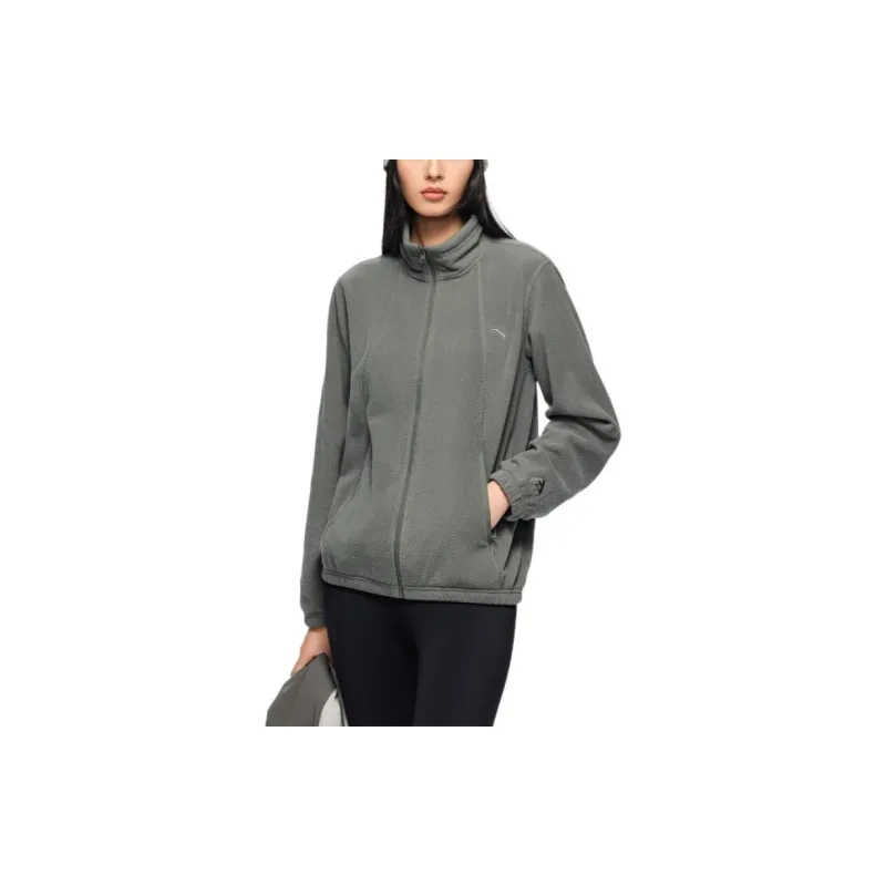 Anta The Crust Of The Earth Windbreaker Jacket Women's Deep Green/Nude Khaki-3