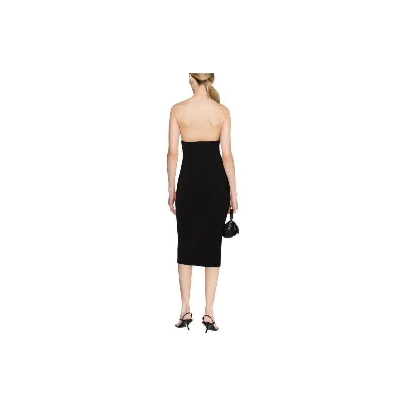 OFF WHITE Strapless Zipped Midi Dress-2