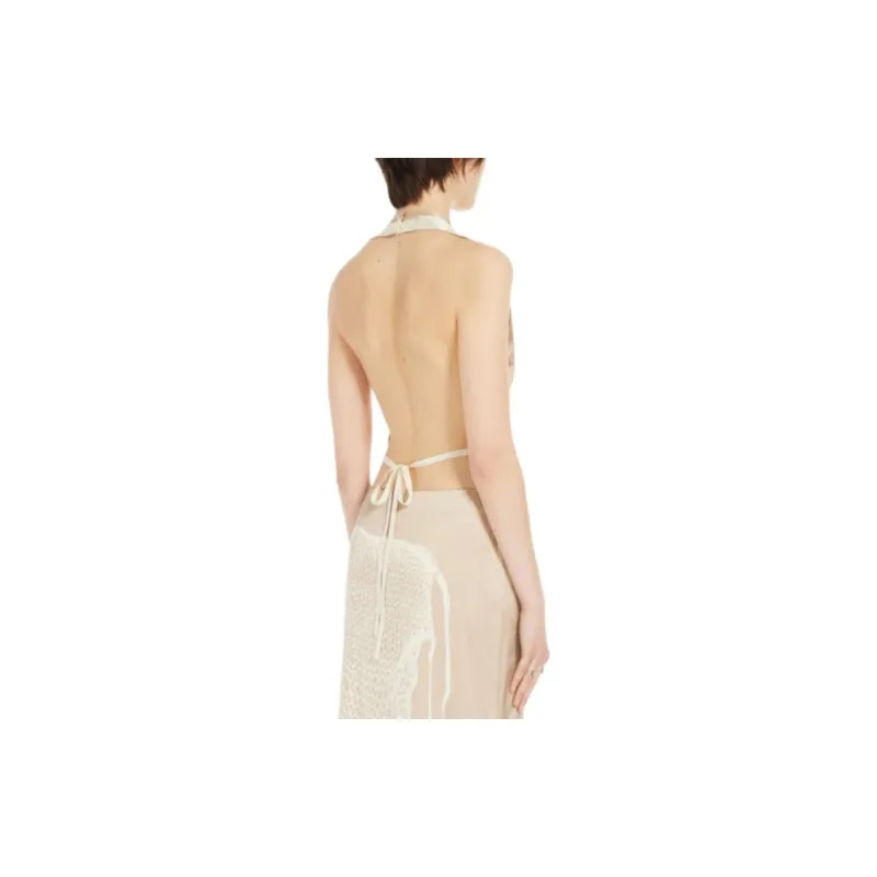 SportMa Melinda Collection Lightweight Satin Top Camisole Women's White-3