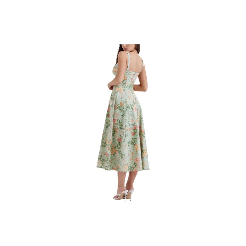 HOUSE OF CB SABRINA Slip Dress Women's LIGHT JADE PRINT/Shallow Jade Base Print-3