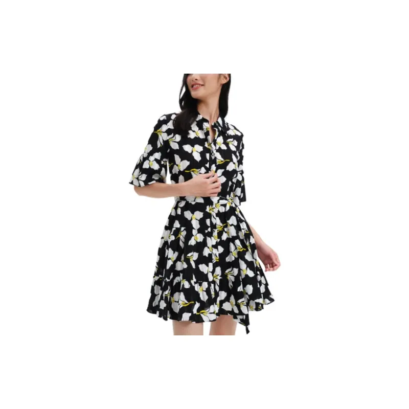 DVF Diane Von Furstenberg Short Sleeved Dress Women's Black-3