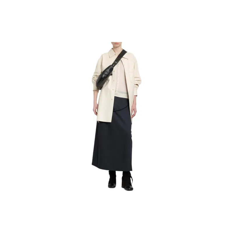 Lemaire Buttons Seamless Rib Top 'Light Powder'-2
