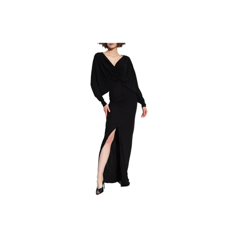 SAINT LAURENT Long Sleeved Dresses Women's Black-3