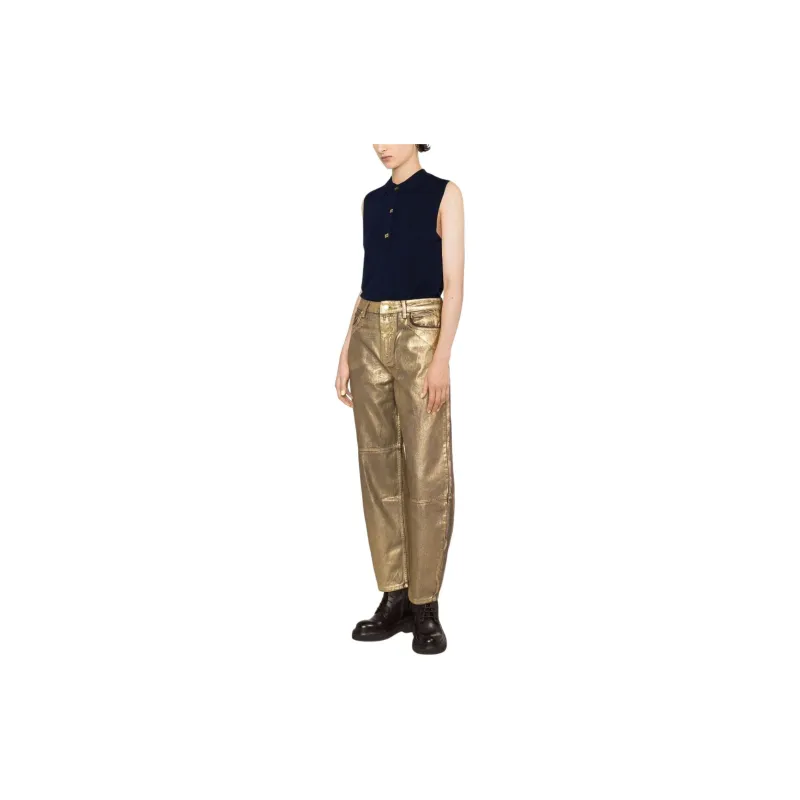 GANNI Stary Gold foiled Jeans-2