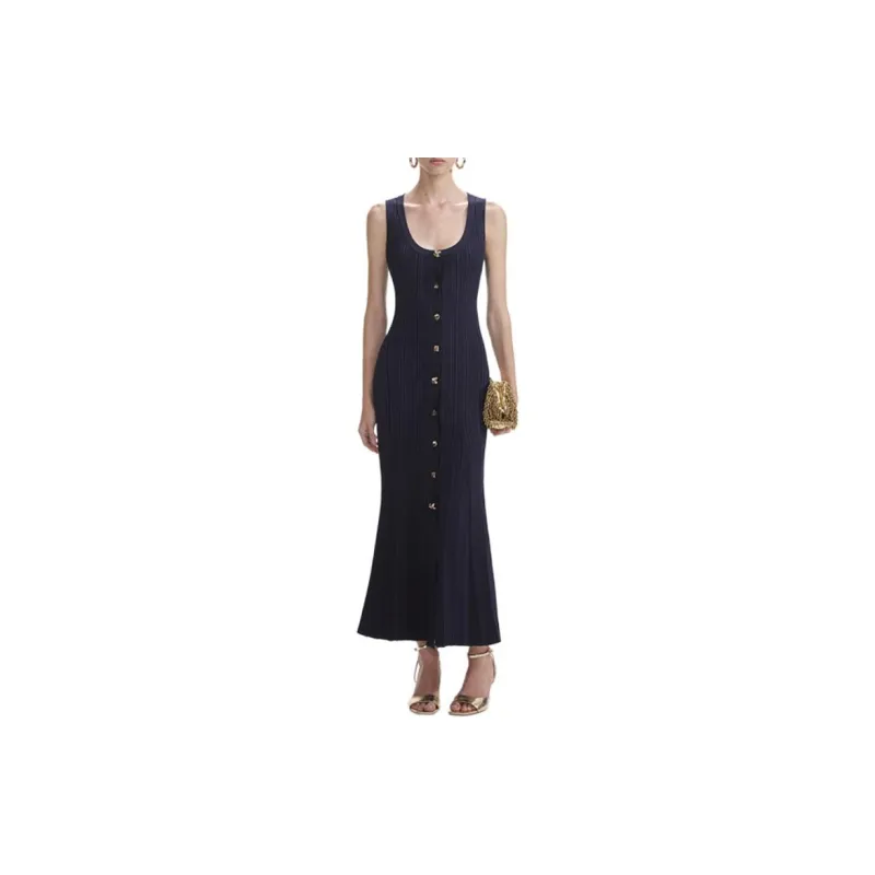 Self portrait Sleeveless Dress Women's Navy Blue-2