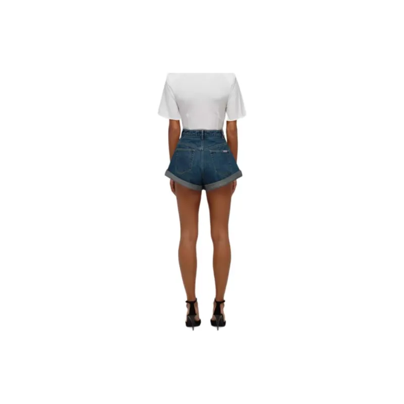 Self portrait Denim Shorts Women's Denim Blue-3