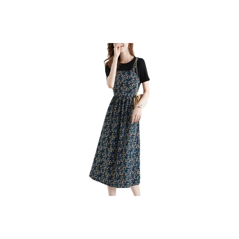 Mo Han Yi Mei Short Sleeved Dress Women's Multicolor-3