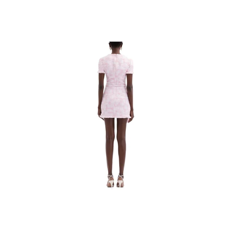 Oscar De La Renta Textured Tweed Draped Minidress-2