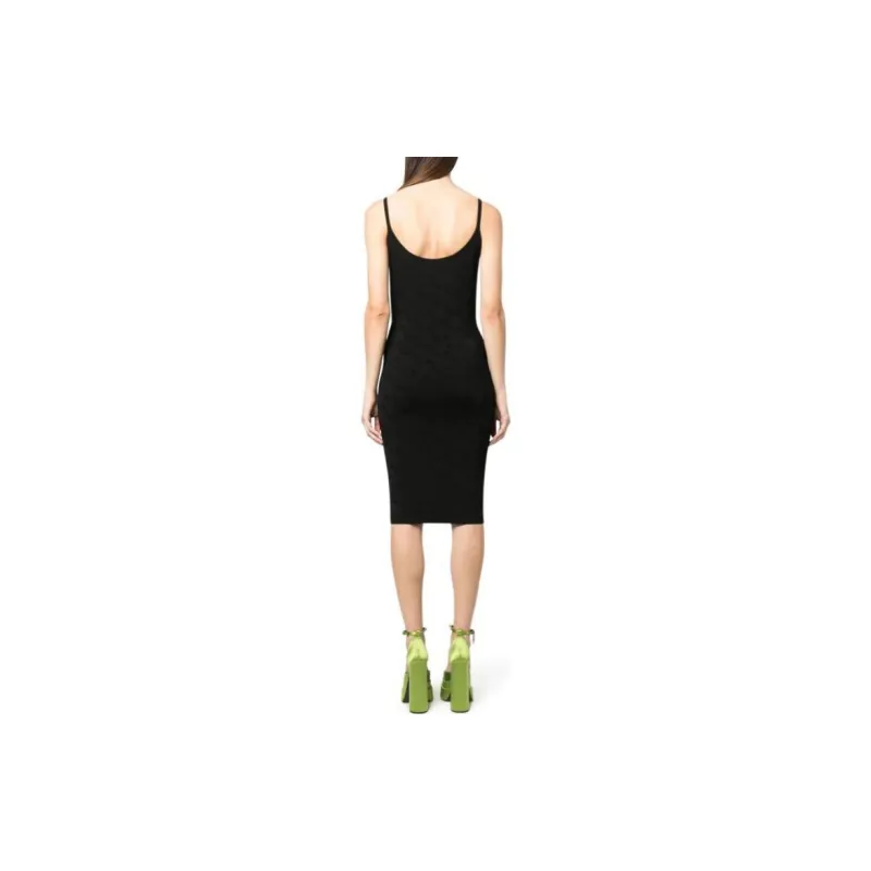 VERSACE La Greca Knitted Midi Dress-3