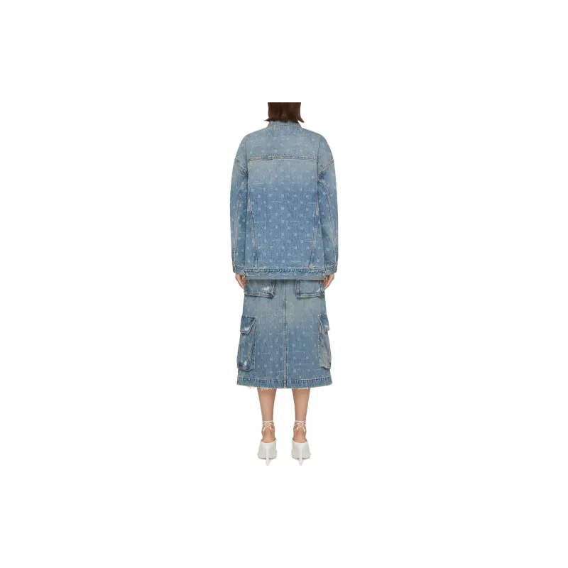 Givenchy 4G Motif Denim Skirt-4