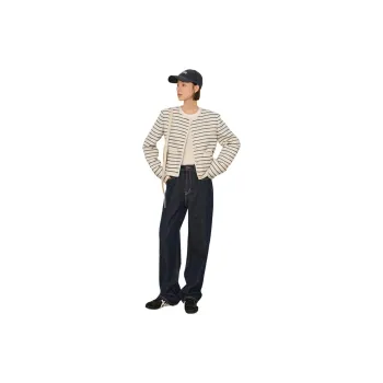 Orange Desire Jackets & Coats Women's Blue White Stripes