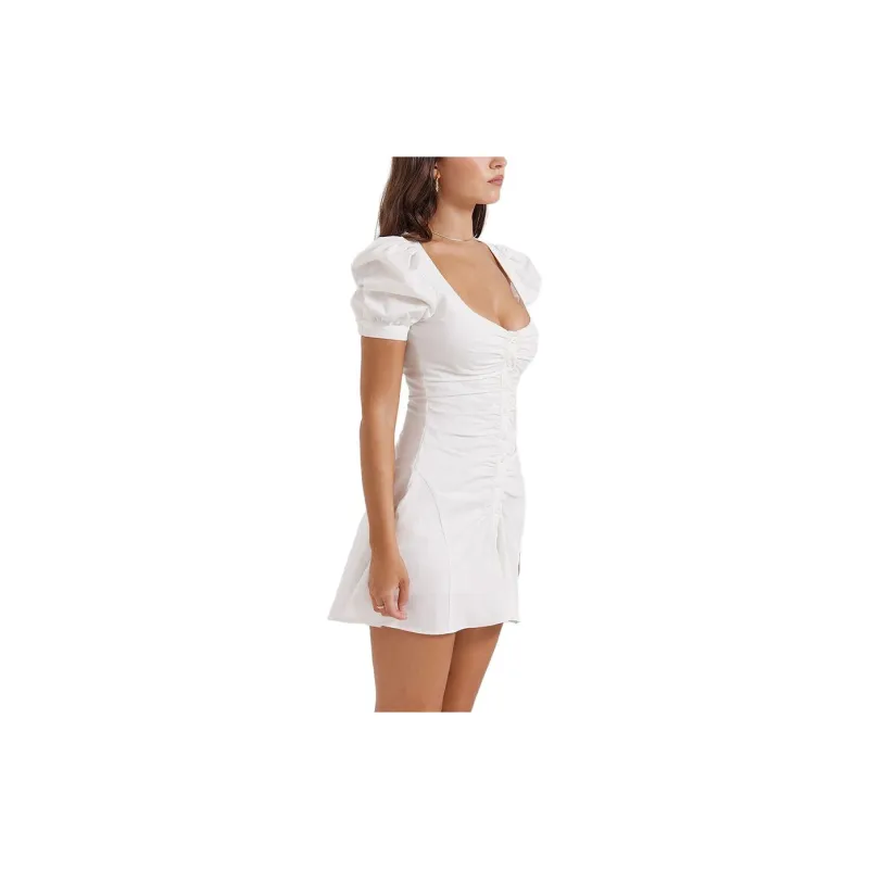 HOUSE OF CB FW23 Hameda Collection Short Sleeved Dress Women's White-4