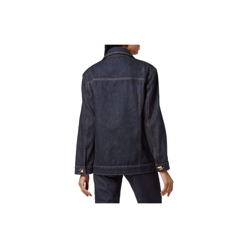 PHILIPP PLEIN FW22 Denim Jacket Women's Dark Blue-2