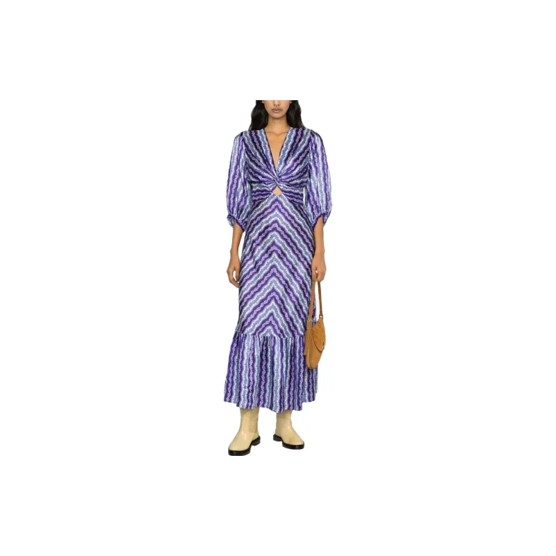 Sandro Short Sleeved Dress Women's Purple-1