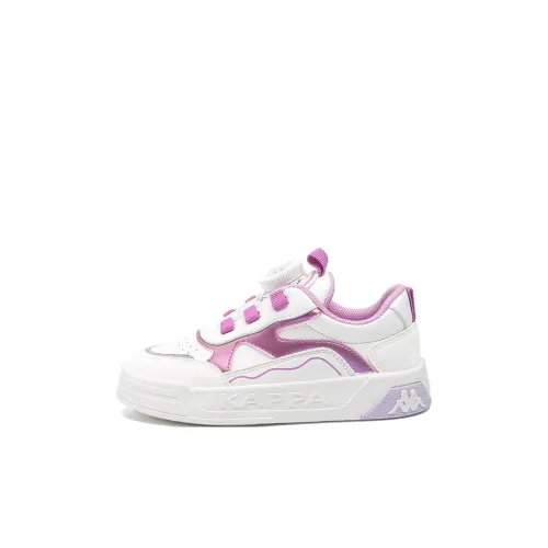KAPPA KIDS Durable Breathable Low-Top Skateboard Shoes Beige White Purple Kids'
